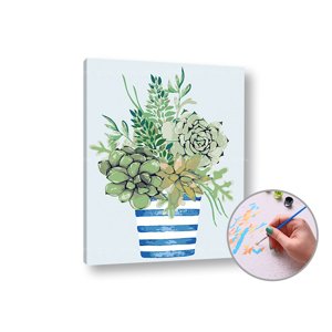 Slikanje brojevima ZELENO CVIJEĆE U CVIJETU - mala težina | low difficulty