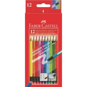 Drvene bojice s gumicom set - 12 boja (Faber Castel - Drvene)