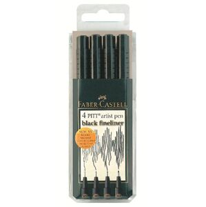 Flomasteri Art Pen PITT set 4 XS-S-F-M crna (Faber Castel -)