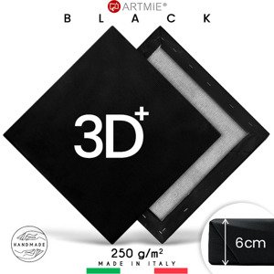 3D  Crno slikarsko platno na okviru PROFI | više dimenzija