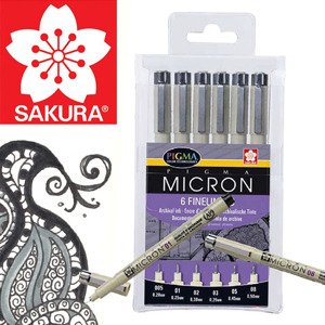 Set flomastera za tehničko crtanje SAKURA Pigma Micron / 6 djelni ()