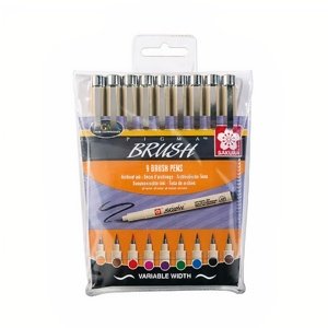 Set umjetničkih flomastera SAKURA Pigma Brush - 9 dijelni