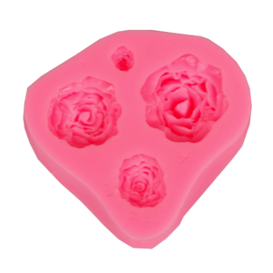 Silikonski kalup - 4 ruže 7x6.5x1.8 cm (silikonski kalup)