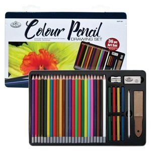 Set bojica u metalnoj kutiji Royal & Langnickel - 36 kom (set)