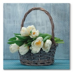 Salvete za dekupaž Tulips in the Basket - 1 komad (Salvete za)