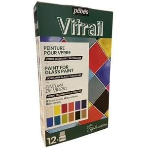 Set boja za staklo Pebeo Vitrail 12 x 20 ml  (slikanje na)