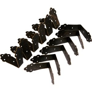 Kutna metalna šarka 43x20 mm - 12 komada - bronca (metalni)