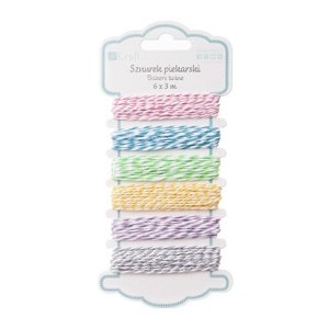 Dvobojni pamučni kanapi DP Craft - set od 6 boja (ukrasni)