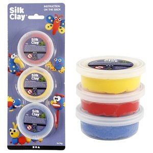 Masa za modeliranje Silk Clay - žuta - plava - crvena (glina)