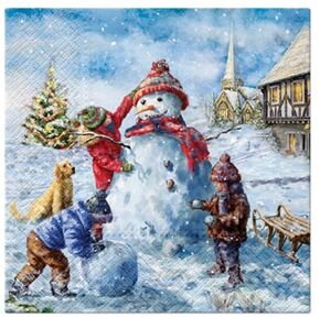 Salvete za DEKUPAŽ Snowman Fun - 1 kom  (salvete za dekupaž)