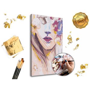 Slikanje po brojevima PREMIUM GOLD - Žena sa cvijećem (set za)