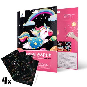 Čarobne slike za grebanje za djecu - Unicorn - 4 kom (Slika za)
