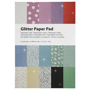 Glitter papir u boji A4 - set 30 kom (Dekorativni papir)