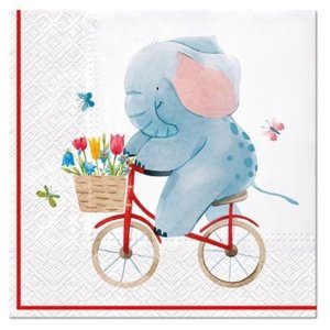 Salvete za dekupaž Elephant on Bike - 1 kom  (salvete za)
