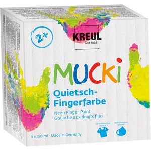 Set boja za slikanje prstima na tekstilu MUCKI - neon nijanse 4 x 150 ml  ()