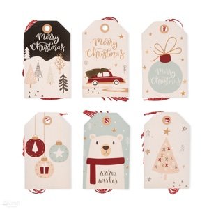 Novogodišnje etikete za dekoraciju 24 kom  | Christmas pastels ()