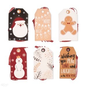 Novogodišnje etikete za dekoraciju 24 kom  | Merry and Bright ()