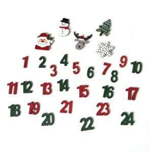 Drveni ukrasi Advent kalendar  | 29 kom (drveni novogodišnji)