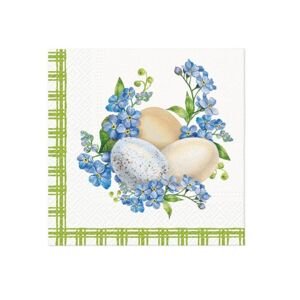 Decoupage salvete - Eggs in Forget me nots - 1kom