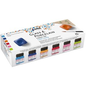 Set boja za staklo i porculan KREUL 6 x 20 ml + kist (boje za)