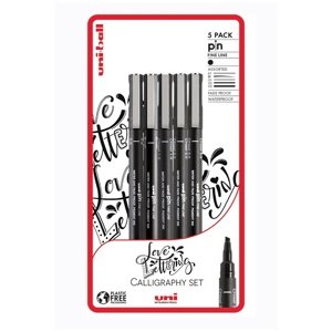 Set UNI PIN markera fineliner Love Lettering 5 kom