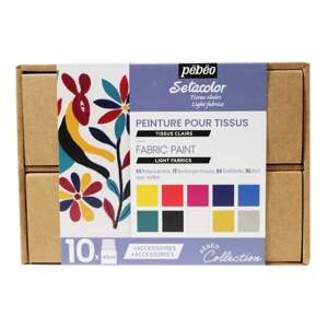 Set Pebeo boja za svjetli tekstil Setacolor Opaque - 10x45 ml