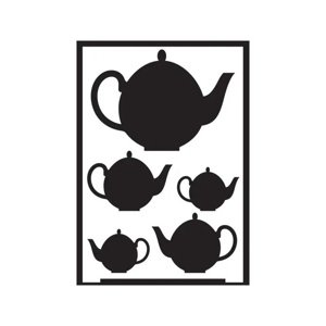 Samoljepljiva šablona Teapots A5